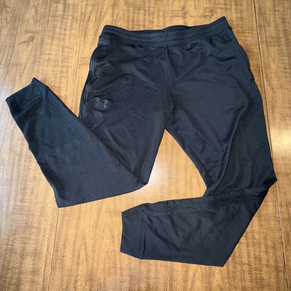 Under Armour Joggers Womens XL Black Fitted Drawstring Workout  Running Jogging - Picture 1 of 10